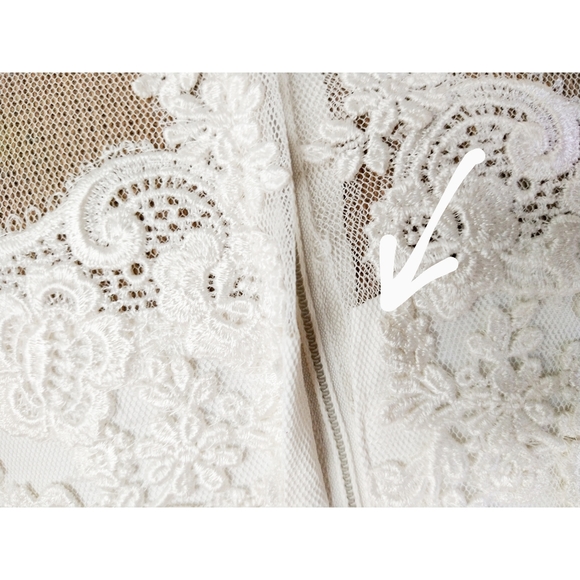 Vintage Lace Embroidered High Collar A-Line Chiffon Victorian Wedding Dress - Picture 12 of 14